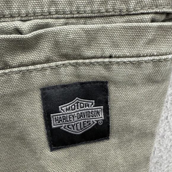 Harley-Davidson Pants Mens 40x30 Green Canvas Utility Carpenter Workwear Casual - Picture 8 of 10